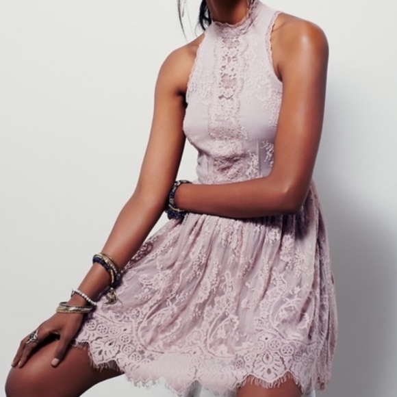 Free People Dresses & Skirts - Free People Verushka High Neck Dress Lilac Ash 4